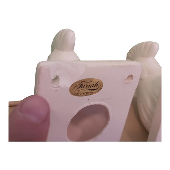 Vintage Ceramic Rooster Chicken Head Towel Apron Holder Wall Mount Farmhouse Set - Picture 9 of 16